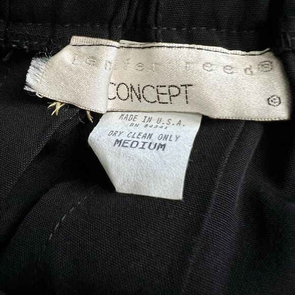 Jennifer Reed Concept Women Size Medium Solid Black Pleated Skirt A Line Modest - Picture 9 of 11